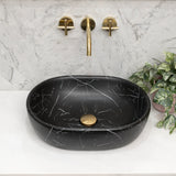 Capsula 480mm x 350mm Above-Counter Basin, Fired Matte Nero Marquina *Clearance Stock*