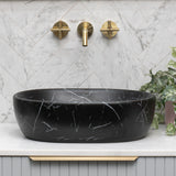 Capsula 480mm x 350mm Above-Counter Basin, Fired Matte Nero Marquina *Clearance Stock*