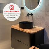 Kahm Fluted 360mm Above-Counter Basin, Matte Black *Clearance Stock*