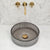 Kahm Mediterranean Fluted 400mm Above-Counter Glass Basin, Smoke Glass