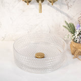 Kahm Mediterranean 360mm Above-Counter Glass Basin, Clear Glass