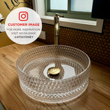 Kahm Mediterranean 360mm Above-Counter Glass Basin, Clear Glass