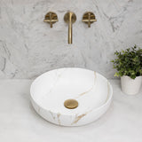 Disco 370mm Above-Counter Basin, Matte Calacatta Gold