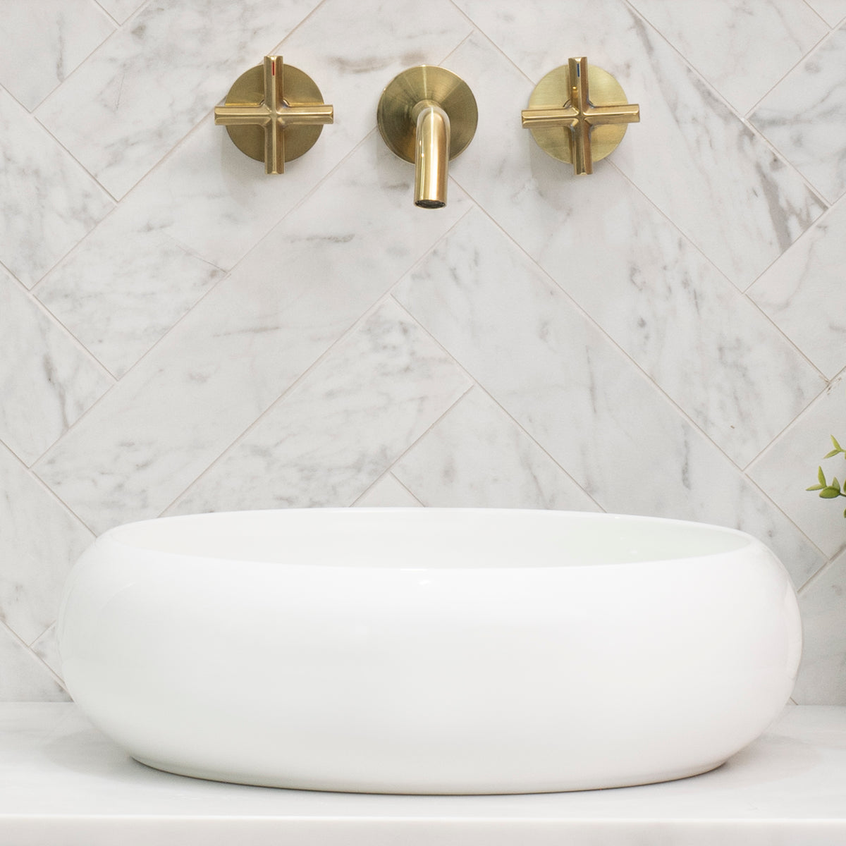 Disco Plus 415mm Above-Counter Basin, Gloss White