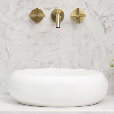 Disco Plus 415mm Above-Counter Basin, Gloss White