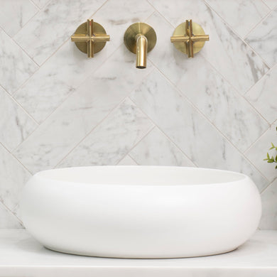 Disco Plus 415mm Above-Counter Basin, Gloss White