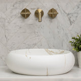 Disco Plus 415mm Above-Counter Basin, Matte Calacatta Gold