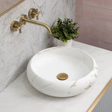 Disco Plus 415mm Above-Counter Basin, Matte Calacatta Gold
