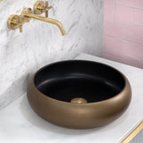 Disco Plus 415mm Above-Counter Basin, Matte Bronze and Black