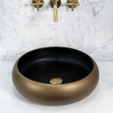 Disco Plus 415mm Above-Counter Basin, Matte Bronze and Black