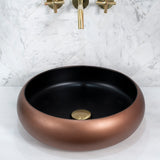 Disco Plus 415mm Above-Counter Basin, Matte Copper and Black