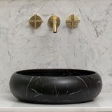 Disco Plus 415mm Above-Counter Basin, Fired Matte Nero Marquina