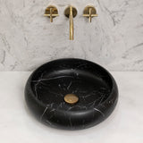 Disco Plus 415mm Above-Counter Basin, Fired Matte Nero Marquina