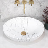 Ellipse 520mm x 395mm Above-Counter Basin, Matte Calacatta