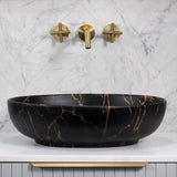 Ellipse 520mm x 395mm Above-Counter Basin, Matte Marquina Marrone