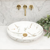 Ellipse 520mm x 395mm Above-Counter Basin, Fired Matte Calacatta