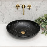 Ellipse 520mm x 395mm Above-Counter Basin, Fired Matte Nero Marquina