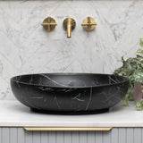 Ellipse 520mm x 395mm Above-Counter Basin, Fired Matte Nero Marquina