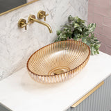 Capara 510mm X 350mm Above-Counter Glass Basin, Deep Amber Glass