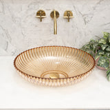 Capara 510mm X 350mm Above-Counter Glass Basin, Deep Amber Glass