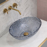 Ankara 510mm x 365mm Above-Counter Glass Basin, Blue Glass
