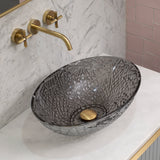 Ankara 510mm x 365mm Above-Counter Glass Basin, Smoke Glass