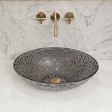 Ankara 510mm x 365mm Above-Counter Glass Basin, Smoke Glass