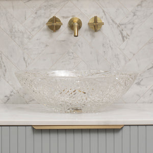Ankara 510mm x 365mm Above-Counter Glass Basin, Clear Glass