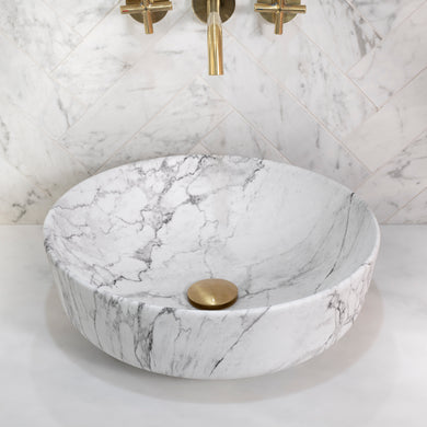 Dove 415mm Above-Counter Basin, Matte Carrara