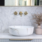 Dove 415mm Above-Counter Basin, Matte Calacatta Gold