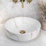 Dove 415mm Above-Counter Basin, Matte Calacatta Gold