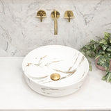 Dove 415mm Above-Counter Basin, Fired Matte Calacatta *Clearance Stock*