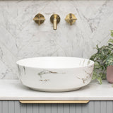 Dove 415mm Above-Counter Basin, Fired Matte Calacatta *Clearance Stock*