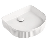 Dee Arch Fluted 410mm x 365mm Above-Counter Basin, Matte White *Clearance Stock*