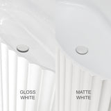 Comparison of the Agora Groove bathtub in gloss white and matte white finishes