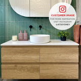 Alles 1200mm Wall Hung Vanity Cabinet | Alba Oak Woodgrain |