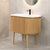 Apri Oval 1000mm Fluted Vanity Cabinet with Single Bowl Artificial Stone Top, Light Oak
