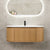 Apri Oval 1200mm Fluted Vanity Cabinet with Single Bowl Artificial Stone Top, Light Oak