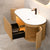 Apri Oval 1200mm Fluted Vanity Cabinet with Single Bowl Artificial Stone Top, Light Oak