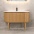 Apri Oval 1200mm Fluted Vanity Cabinet with Single Bowl Artificial Stone Top, Light Oak