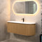 Apri Oval 1500mm Fluted Vanity Cabinet with Single Bowl Artificial Stone Top, Light Oak