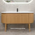 Apri Oval 1500mm Fluted Vanity Cabinet with Single Bowl Artificial Stone Top, Light Oak