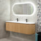 Apri Oval 1800mm Fluted Vanity Cabinet with Double Bowl Artificial Stone Top, Light Oak