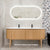 Apri Oval 1800mm Fluted Vanity Cabinet with Double Bowl Artificial Stone Top, Light Oak