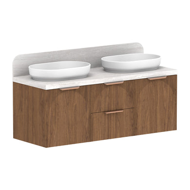 ADP Archie Door & Drawer Wall Hung 1350mm Double Bowl Vanity Cabinet