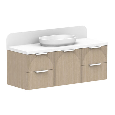 ADP Archie Door & Drawer Wall Hung 1350mm Single Center Bowl Vanity Cabinet
