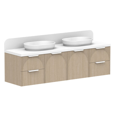 ADP Archie Door & Drawer Wall Hung 1800mm Double Bowl Vanity Cabinet
