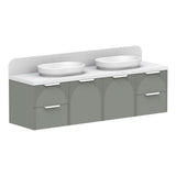 ADP Archie Door & Drawer Wall Hung 1800mm Double Bowl Vanity Cabinet