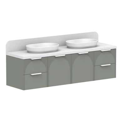 ADP Archie Door & Drawer Wall Hung 1800mm Double Bowl Vanity Cabinet