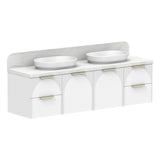 ADP Archie Door & Drawer Wall Hung 1800mm Double Bowl Vanity Cabinet